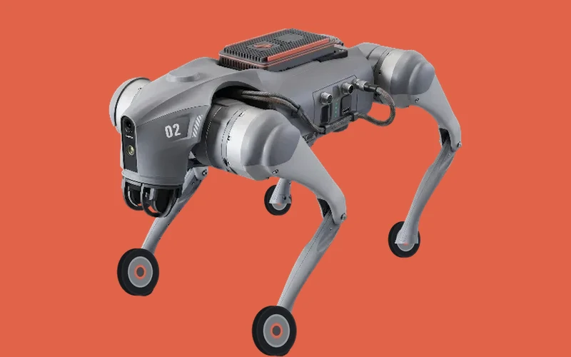 Carmelo, a Unitree Go2‑W wheeled quadruped robot with a Gulliver payload